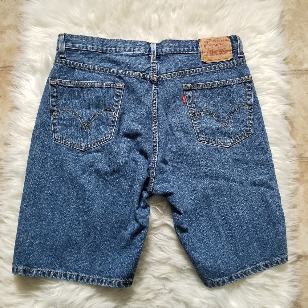 Levis 505 Denim Jean Bermuda Shorts 36